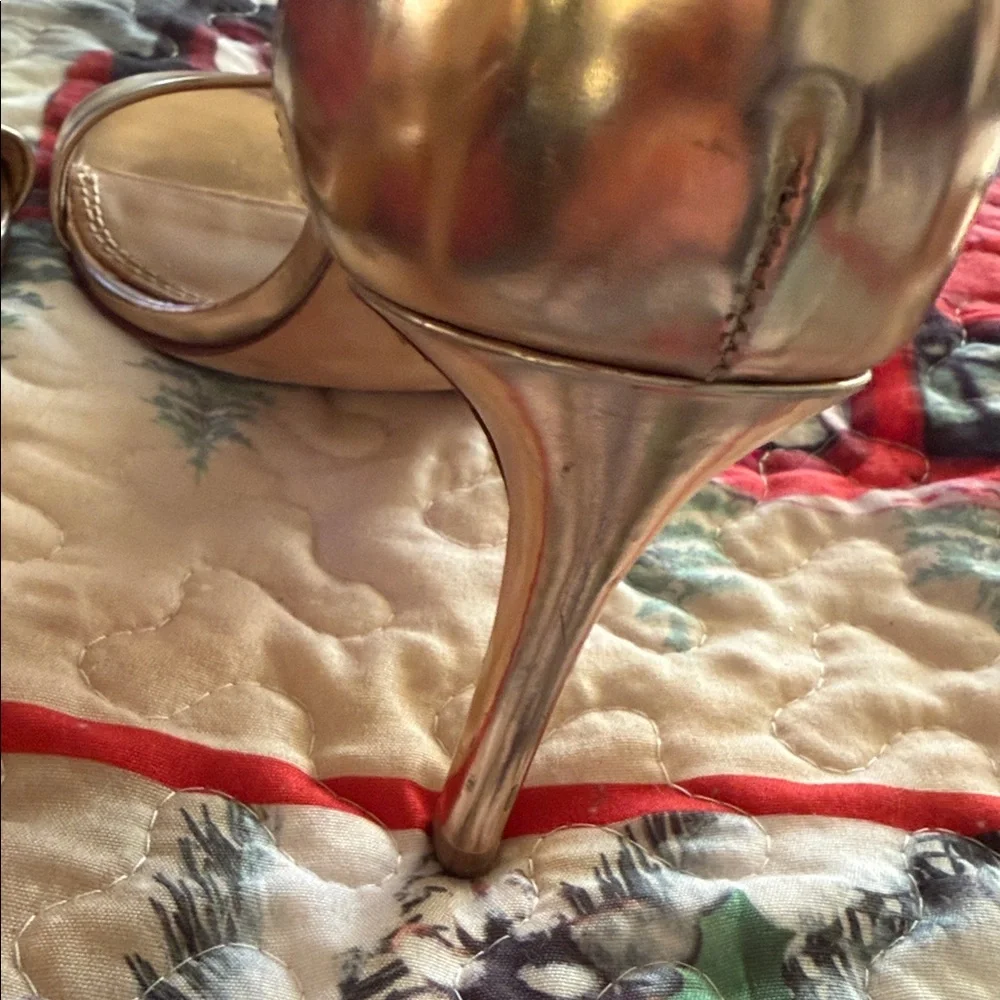 Tory Burch Metallic Gold Ankle-Strap Stiletto Heels